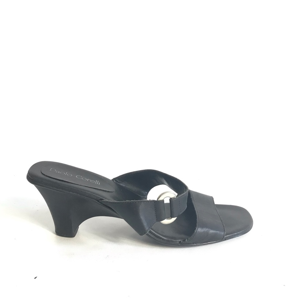 Paolo Corelli size 8.5 M black leather sandals